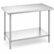 Glownary 30" x 48" 18 Gauge 430 Stainless Steel Work Table