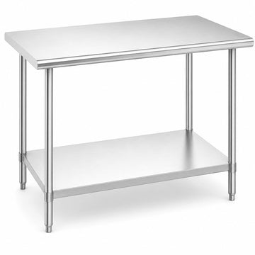 Glownary 30" x 48" 18 Gauge 430 Stainless Steel Work Table