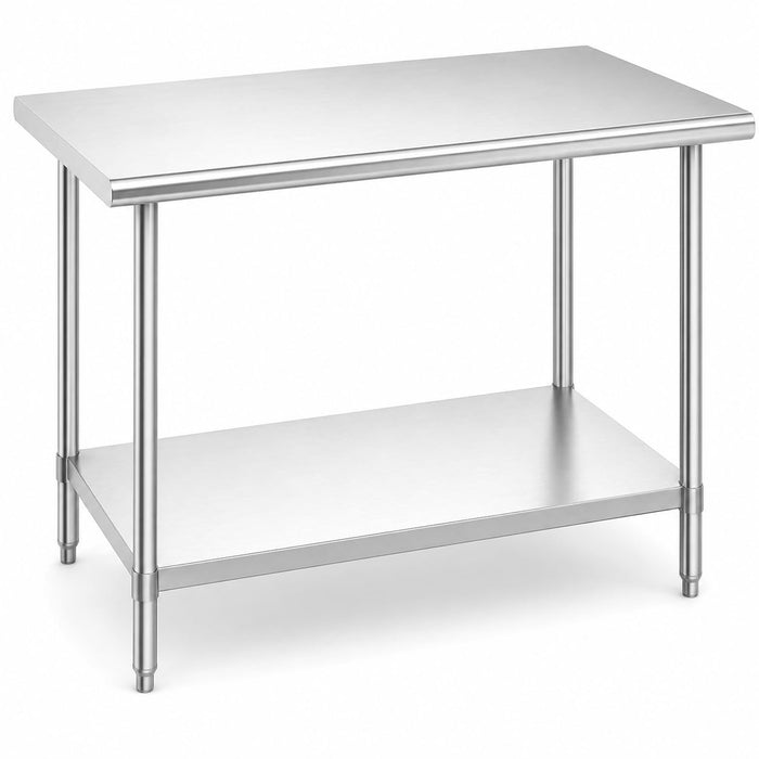 Glownary 30" x 48" 18 Gauge 430 Stainless Steel Work Table