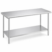 Glownary 30" x 72" 18 Gauge 430 Stainless Steel Work Table