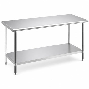 Glownary 30" x 72" 18 Gauge 430 Stainless Steel Work Table