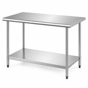 Glownary 30" x 48" 16 Gauge 430 Stainless Steel Work Table