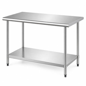 Glownary 30" x 48" 16 Gauge 430 Stainless Steel Work Table