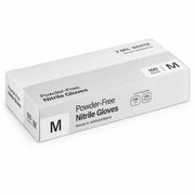 Glownary Nitrile Powder-Free Textured Gloves 3 Mil White Medium