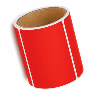 Glownary 4" x 3" Red Thermal Transfer Permanent Label Roll