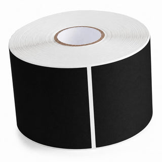 Glownary 3" x 5" Black Semi-Gloss Permanent Rectangular Labels