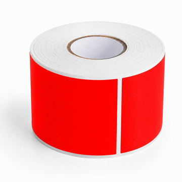Glownary 2" x 3" Fluorescent Red Rectangular Inventory Labels