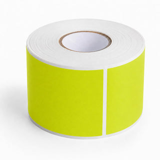 Glownary 2" x 3" Fluorescent Chartreuse Rectangular Inventory Labels