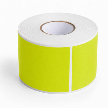 Glownary 2" x 3" Fluorescent Chartreuse Rectangular Inventory Labels