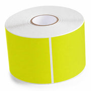 Glownary 3" x 5" Fluorescent Chartreuse Rectangular Inventory Labels