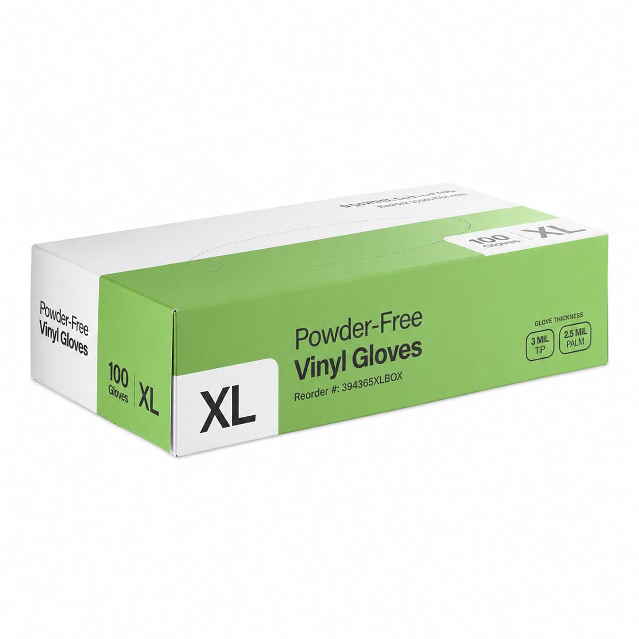 Glownary Extra-Large Clear Vinyl Disposable Gloves, 3 Mil, 100/Box