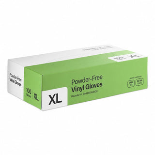 Glownary Extra-Large Clear Vinyl Disposable Gloves, 3 Mil, 100/Box