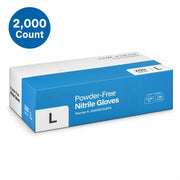 Glownary Black Nitrile Disposable Gloves 2.5 Mil, Large, 2000/Case