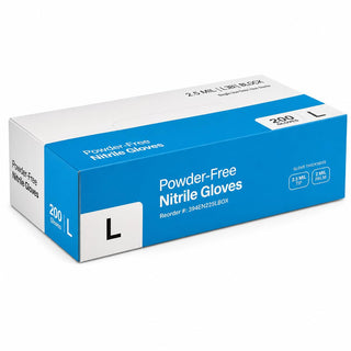 Glownary Black Disposable Nitrile Gloves 2.5 Mil, Large, 200/Box