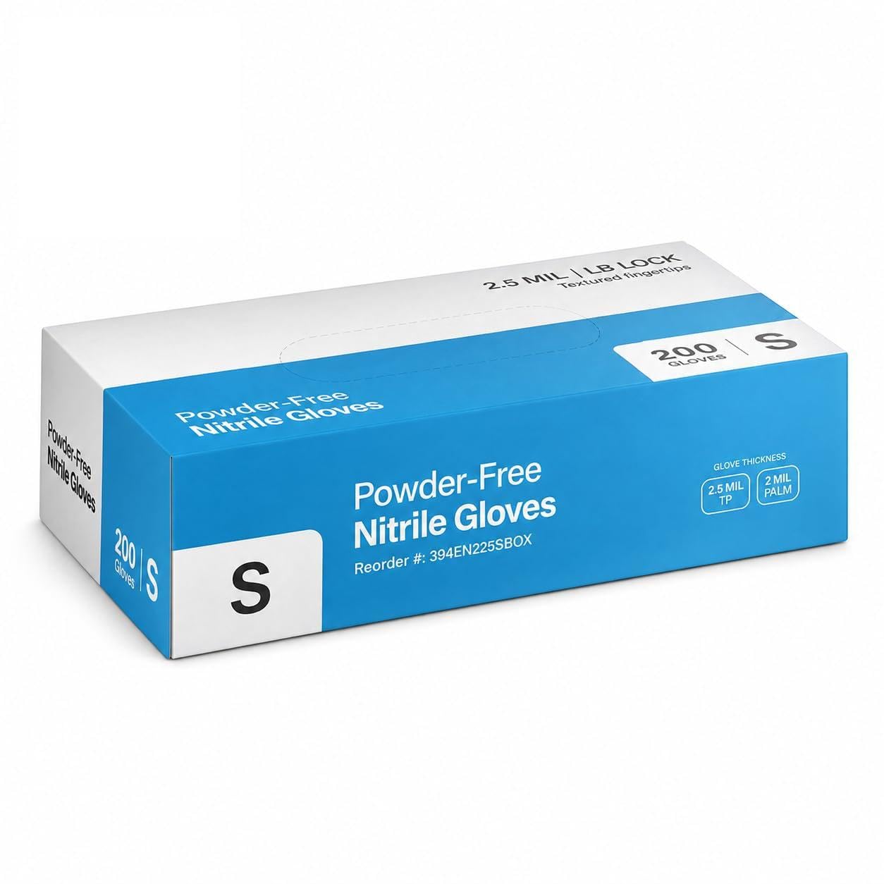 Glownary Black Disposable Nitrile Gloves 2.5 Mil Small 2000/Case