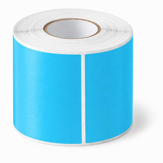 Glownary 3" x 6" Sky Blue Semi-Gloss Rectangular Inventory Labels