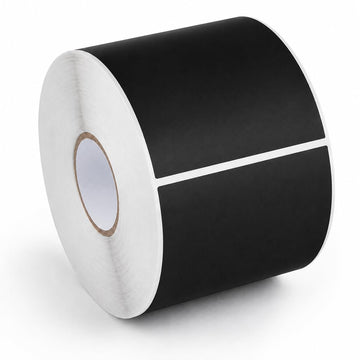 Glownary 3" x 10" Black Semi-Gloss Rectangular Inventory Labels