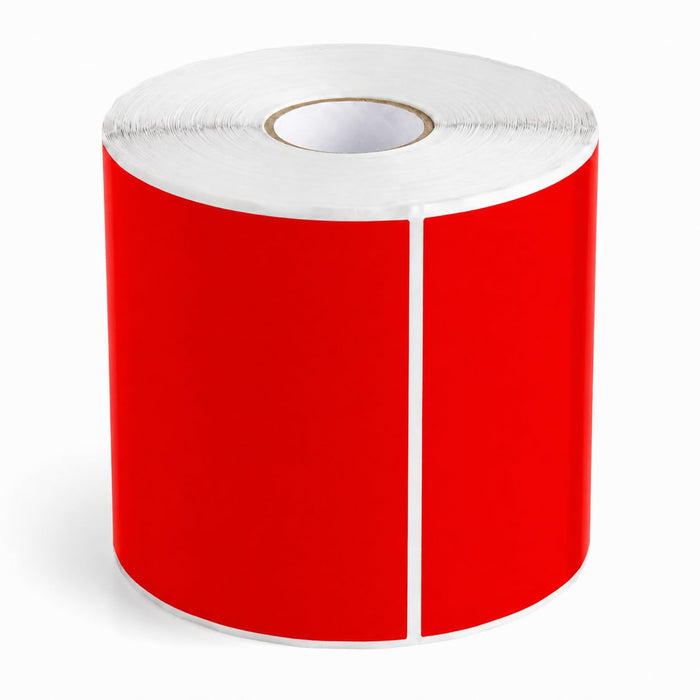 Glownary 5" x 7" Red Semi-Gloss Permanent Rectangular Labels