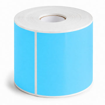 Glownary 4" x 6" Sky Blue Semi-Gloss Permanent Inventory Labels