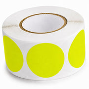 Glownary 1 1/2 in Fluorescent Chartreuse Round Inventory Labels