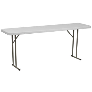 Flash Furniture 6 ft Plastic Folding Table, Granite White, 10-Pack