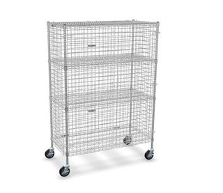 Glownary NSF Mobile Wire Security Cage Kit, 70 Inch (Chrome, 24" x 36", Mobile)