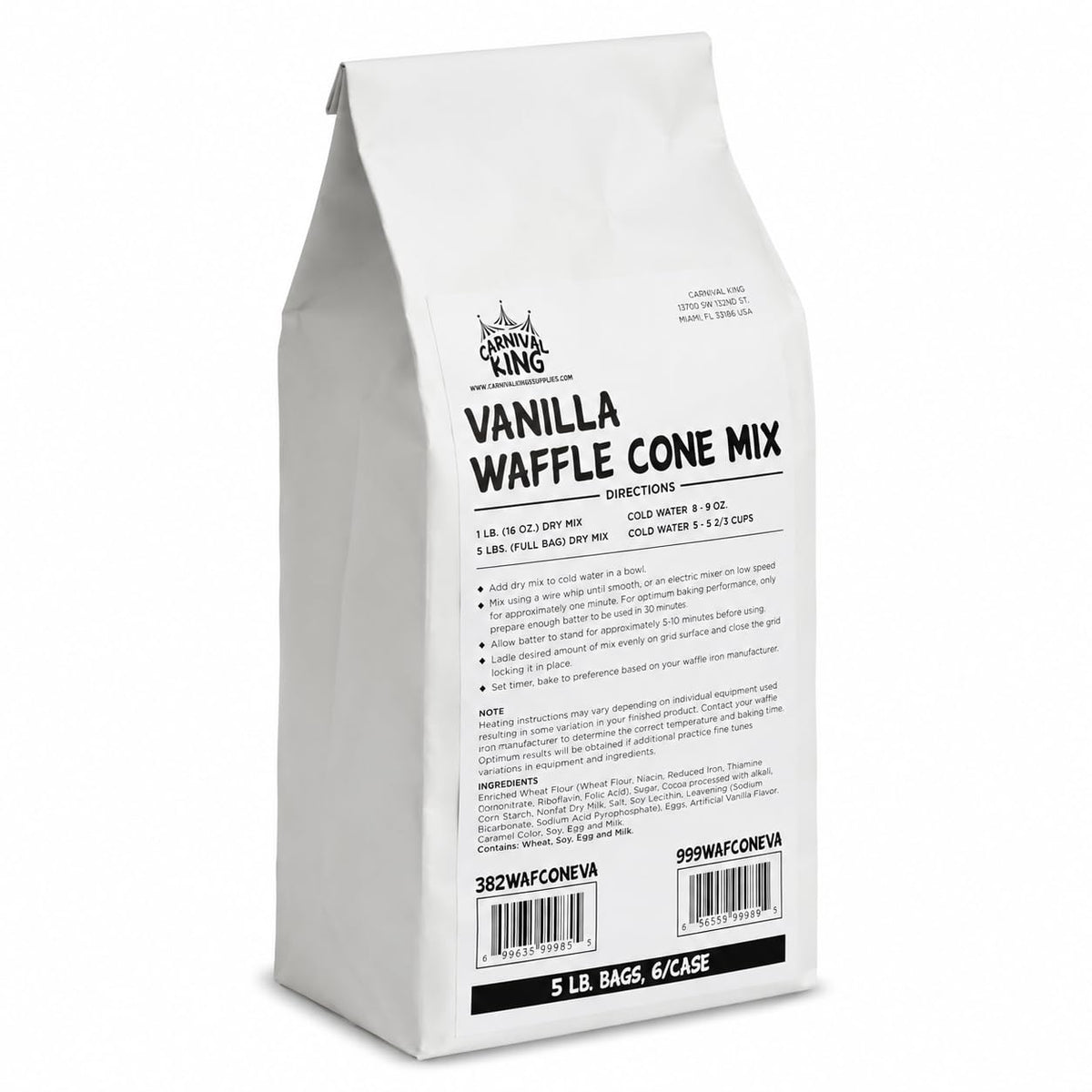 Old Fashioned Waffle Cone Mix, Plain Flavor, 5 lb Bulk Bag, 6-Case Pack, Made in America variation 5