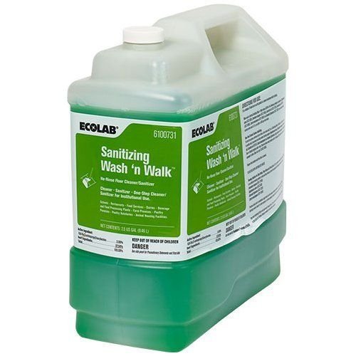 Ecolab 6100731 Sanitizing Wash ‘n Walk No-Rinse Floor Cleaner/Sanitizer - 2.5 Gallon