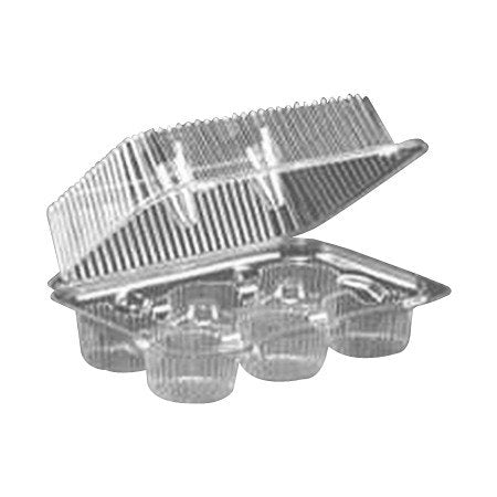 Detroit LBH6646 Clear Hinged Cupcake/Muffin Plastic Container, 6 Count - 350 per case