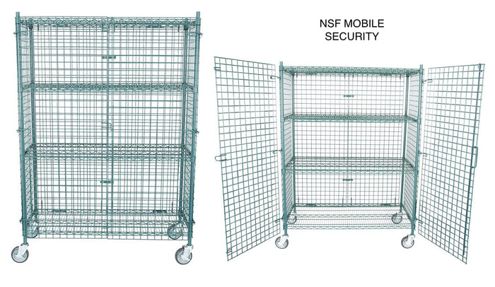 1Dealz Green Wire Rolling Security Cage System 18 Inch x 36 inch x 69 inch NSF Listed and Lockable for Secure Storage Warranty Included Bonus Lock with Keys