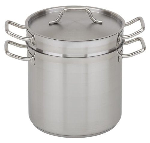 Royal Industries Double Boiler with Lid, 8 qt, 9.4 x 7.5 HT, Stainless Steel, Commercial Grade - NSF Certified