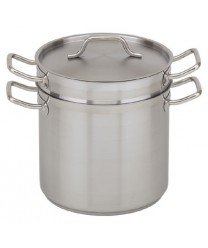 Royal Industries Double Boiler with Lid, 12 qt, 10.2 x 9.3 HT, Stainless Steel, Commercial Grade - NSF Certified