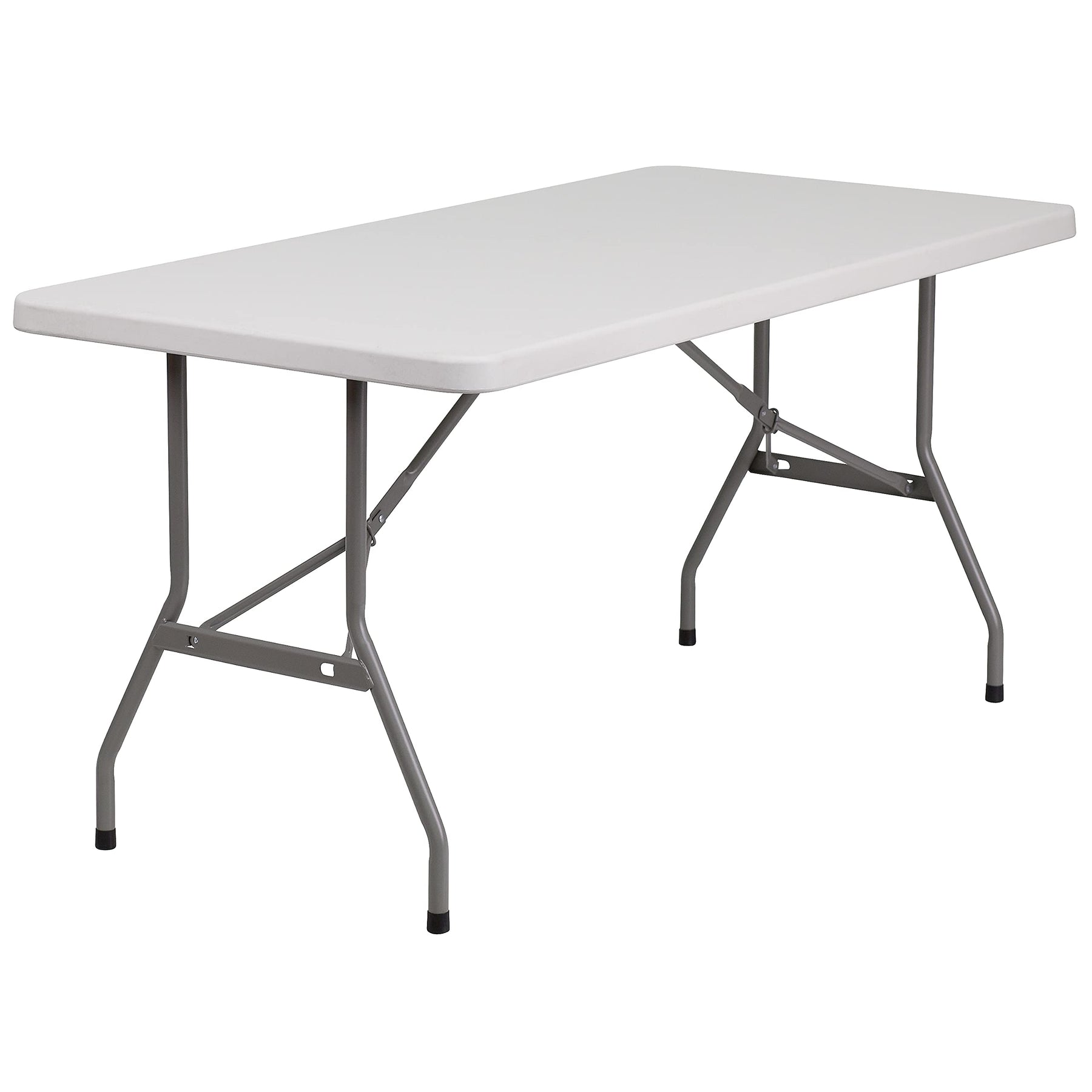 Flash Furniture 5 ft Plastic Folding Table, Granite White