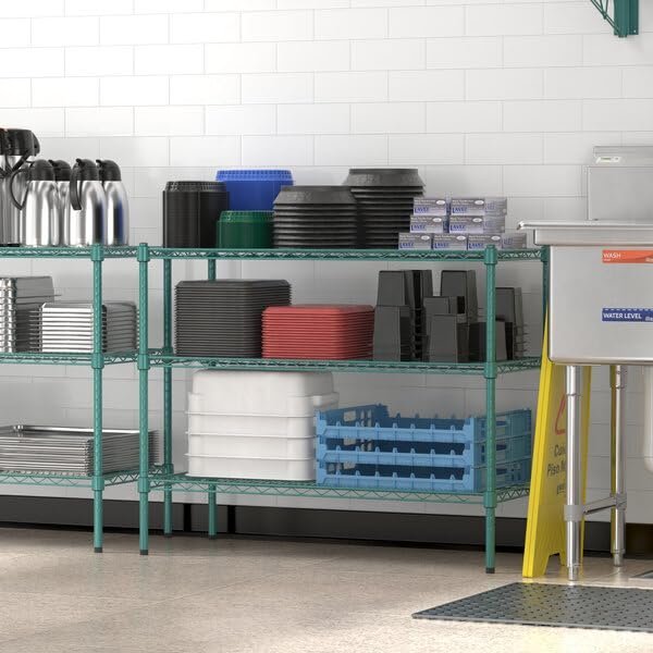Regal Altair 34''H Green Epoxy Wire Shelving Posts | Pack of 4 Posts | NSF Commercial Heavy Duty |