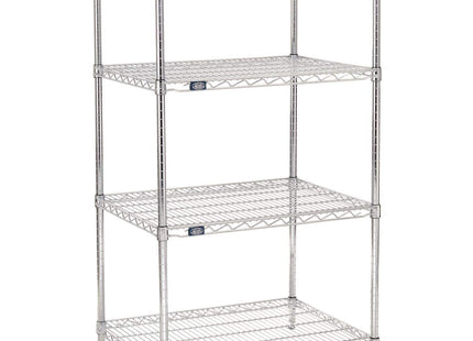 Nexel 30" x 72" x 54", 4 Tier Adjustable Wire Shelving Unit, NSF Listed Commercial Storage Rack, Chrome Finish, leveling feet