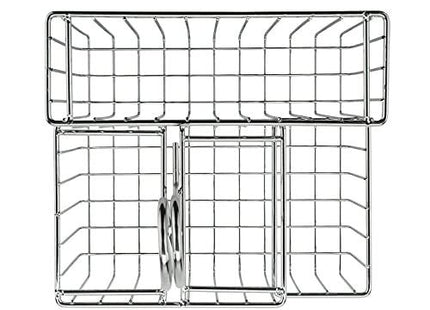 G.E.T. Enterprises 4-Compartment 8 Inch x 6 Inch Chrome Stainless Steel Condiment Caddy