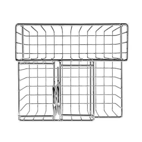 G.E.T. Enterprises 4-Compartment 8 Inch x 6 Inch Chrome Stainless Steel Condiment Caddy