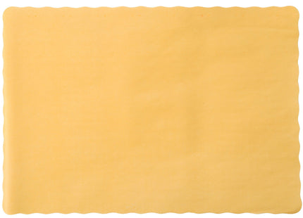Gold Colored Paper Placemat with Scalloped Edge - 1000/Case Size: 10" x 14"
