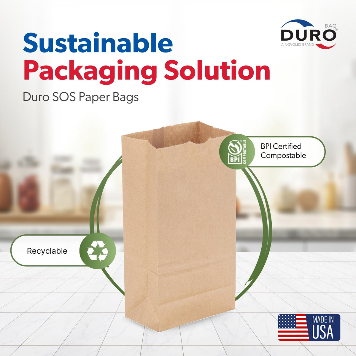 Duro Bag Dubl Life SOS Recycled Kraft FSC (500 Pack)