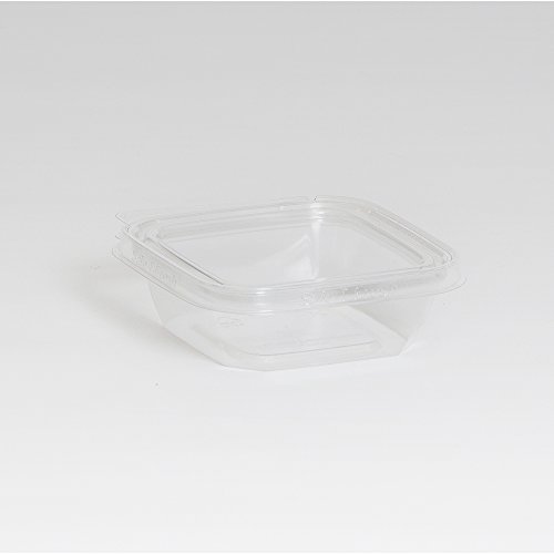 Inline Plastics Safe-T-Fresh TS4008 8 oz. Clear Tamper Evident Plastic Grab-and-Go Container with Hinged Lid | 300/Case