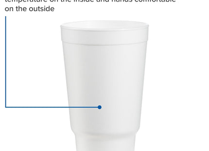 Dart 32AJ20 32 Oz Insulated Foam Cup, Polystyrene, White (Pack of 400)