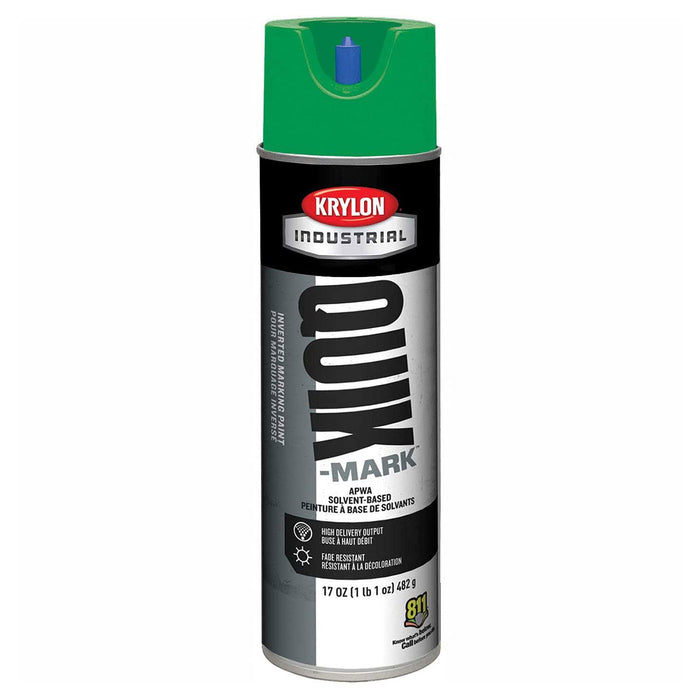 Krylon Industrial Quik-Mark Sb Inverted Marking Paint Apwa Green - Lot of 12