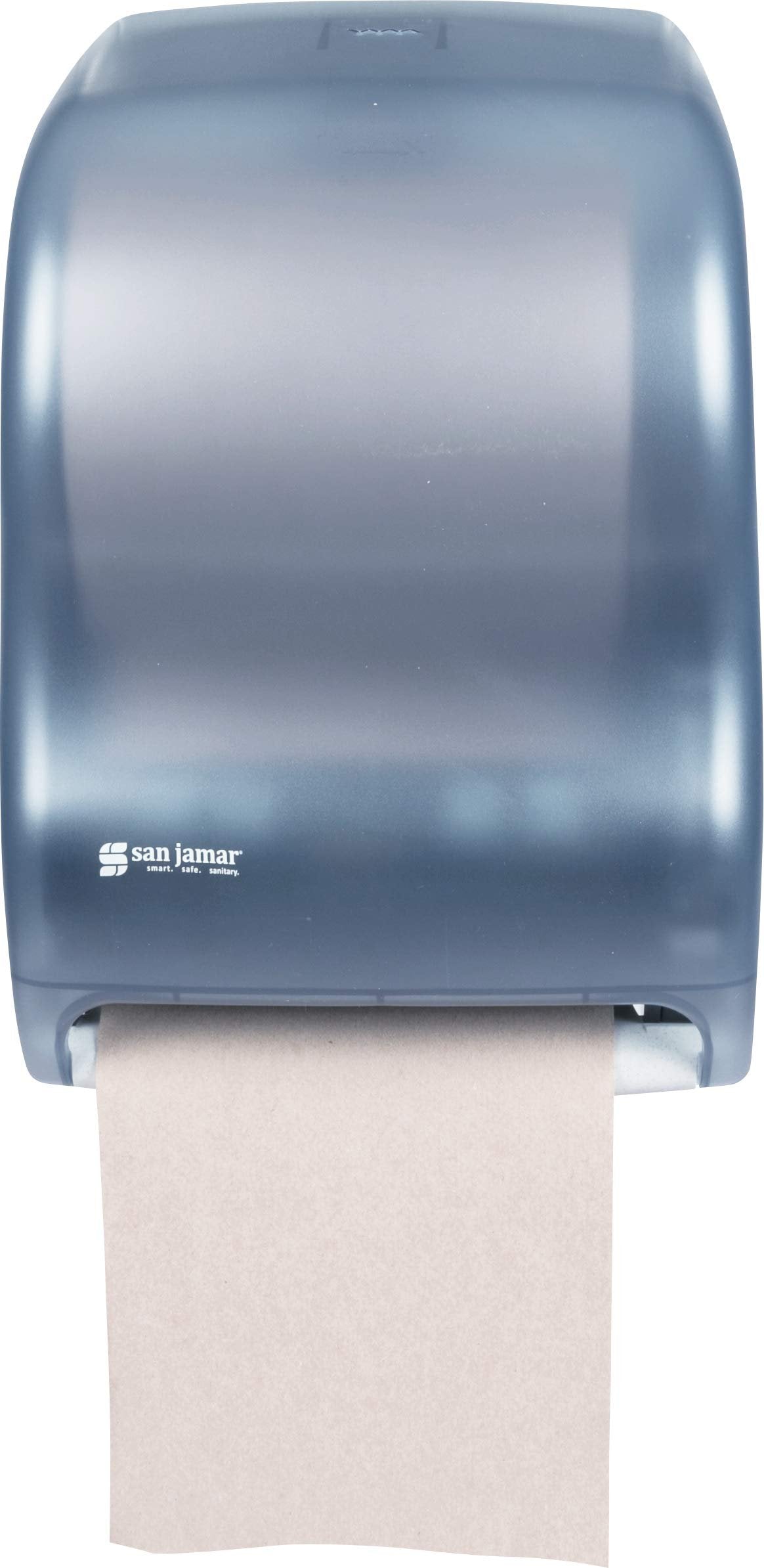 San Jamar Tear-N-Dry Classic Paper Towel Dispenser Dispenses Universal Paper Rolls with Touchless Dispensing for Bathroom, Kitchens, Restaurants, and Cafeterias, Plastic, Arctic Blue