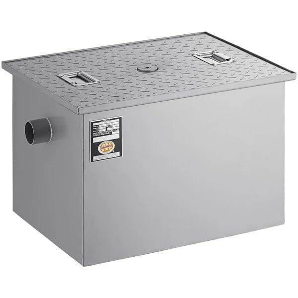 Commercial Grease Trap, 30 lb Capacity, 15 GPM Flow Rate, 2 inch Connections By Glownary