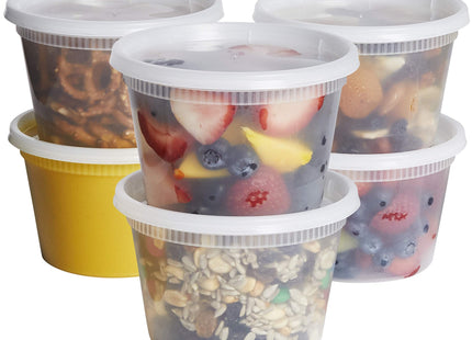 Glownary (10 PACK) Deli Containers with Lids 8 oz. Slime, Soup, Meal Prep Containers BPA Free Stackable Leakproof Microwave Dishwasher & Freezer Safe (GL-10P8ODC)