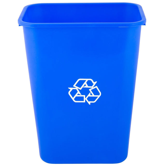 TableTop King 41 Qt. / 10 Gallon Blue Rectangular Recycling Wastebasket