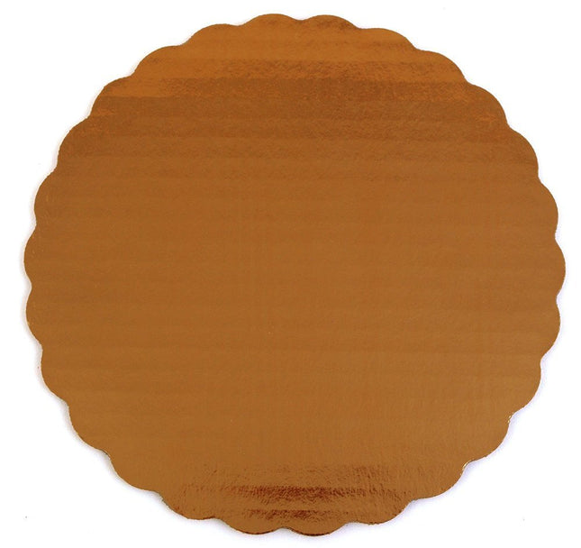 Southern Champion Tray Sturdy Corrugated Cake Circle, Greaseproof, Gold Metallic