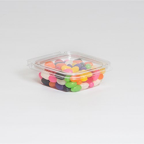 Inline Plastics Safe-T-Fresh TS4008 8 oz. Clear Tamper Evident Plastic Grab-and-Go Container with Hinged Lid | 300/Case