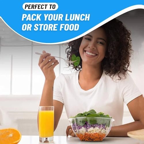 Glownary Plastic Salad Bowls With Airtight Lids