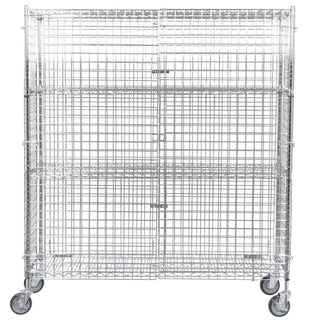 TableTop King NSF Mobile Chrome Wire Security Cage Kit - 18" x 60" x 69"